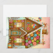 Niedliches, weißes Lebkuchenhaus Feiertagskarte (Vorne/Hinten)