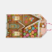 Niedliches, weißes Lebkuchenhaus Geschenkanhänger (Vorderseite (Horizontal))