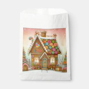 Niedliches, weißes Lebkuchenhaus Geschenktütchen