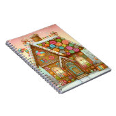 Niedliches, weißes Lebkuchenhaus Notizblock (Rechte Seite)