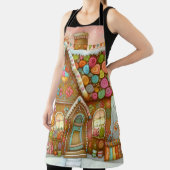 Niedliches, weißes Lebkuchenhaus Schürze (InSitu)