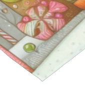 Niedliches, weißes Lebkuchenhaus Tischdecke (Schrägansicht)
