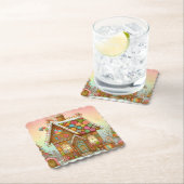 Niedliches, weißes Lebkuchenhaus Untersetzer (Vor Ort)