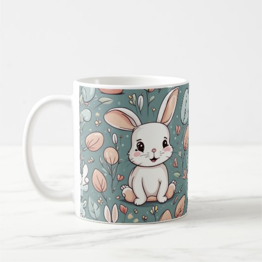 Niedliches weißes Muster Kaffeetasse (Links)