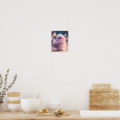 Niedliches weißes Pink Baby Owl Kinderzimmer bedru Poster (Küche)