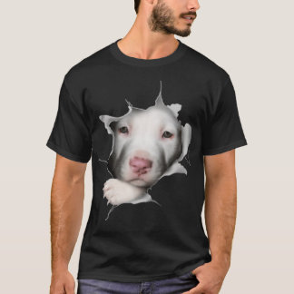 Niedliches weißes Pitbulglück im Beagle Liebhaber  T-Shirt