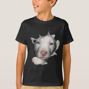 Niedliches weißes Pitbulglück im Inneren T-Shirt
