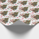 Niedliches weißes Pony Kids Weihnachten Geschenkpapier (Ecke)