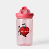 Niedliches weißes Pony mit Kindern im roten Herzen Trinkflasche (Vorne)