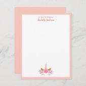 Niedliches weißes Rosa Mitteilungskarte (Vorne/Hinten)