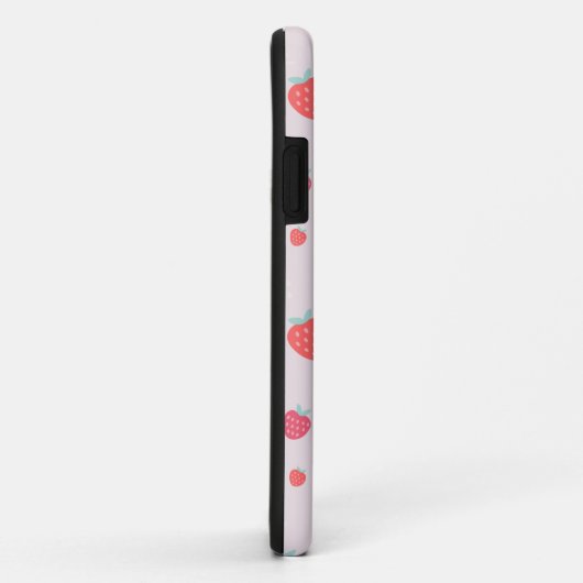 Niedliches weißes rosa und rotes Erdbeermonogramm Case-Mate iPhone Hülle (Hinten/Rechts)