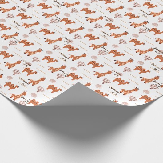 Niedliches weißes Spielzeug Tier Cactus Camel Llam Geschenkpapier (Ecke)