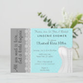 Niedliches weißes Spitze-Korsett-Wäsche-Brautparty Einladung (Stehend Vorderseite)