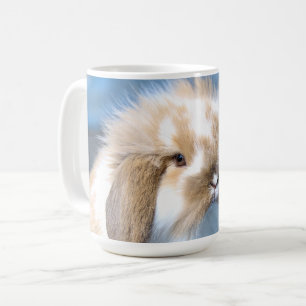 Niedliches weißes und braunes Kaninchen aus Flande Kaffeetasse
