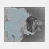Niedliches weißes und graues Katzen-Profil-Bild Fleecedecke (Vorderseite (Horizontal))