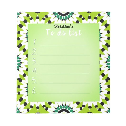 Niedliches, weißes und schwarzes Dekor Notizblock (Vorderseite)