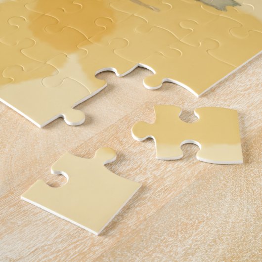 Niedliches Weißes Welpengelb Puzzle (Seite)