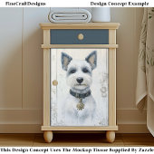 Niedliches weißes Westie-Hund-Welpenportrait CX1-D Seidenpapier