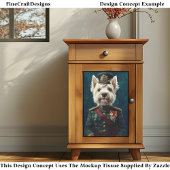 Niedliches weißes Westie, Militärische Uniform CF1 Seidenpapier