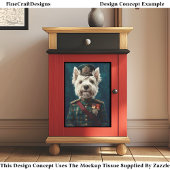 Niedliches weißes Westie, Militärische Uniform CF1 Seidenpapier