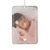 Niedliches Weißherz mit Foto Autolufterfrischer (Vorderseite)