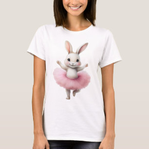 Niedliches Weißkaninchen Ballerina tanzend Ballett T-Shirt