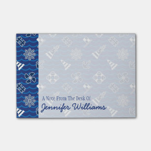 Niedliches Wellenmuster  Name hinzufügen Post-it Klebezettel