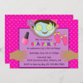 Niedliches Wellness-Center-Geburtstags-Party Einladung (Vorne/Hinten)