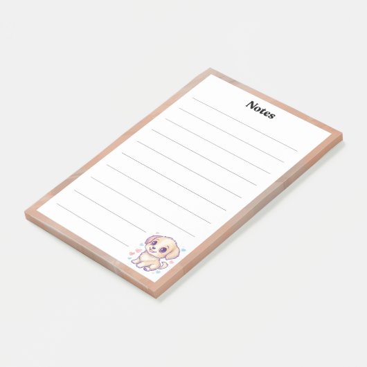 Niedliches Welpe-Lined-Notepad | Dog-Themed Statio Post-it Klebezettel (angewinkelt)