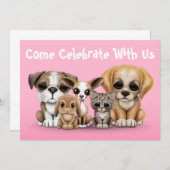 Niedliches Welpen-, Kätzchen-und Einladung (Vorne/Hinten)