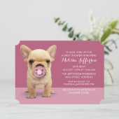 Niedliches Welpen mit Schnuller Einladung (Stehend Vorderseite)