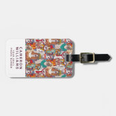 Niedliches Welpen-Mode-Muster | addieren Ihren Gepäckanhänger (Vorderseite horizontal)