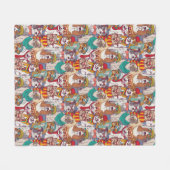 Niedliches Welpen-Mode-Muster Fleecedecke (Vorderseite (Horizontal))