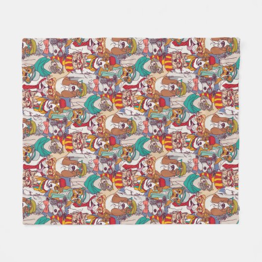 Niedliches Welpen-Mode-Muster Fleecedecke (Vorderseite (Horizontal))