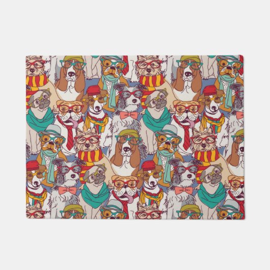 Niedliches Welpen-Mode-Muster Fußmatte (Vorderseite)
