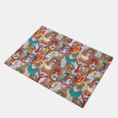 Niedliches Welpen-Mode-Muster Fußmatte (Schrägansicht)