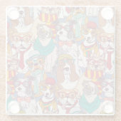 Niedliches Welpen-Mode-Muster Glasuntersetzer (Rückseite)