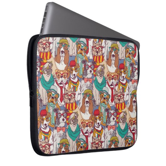 Niedliches Welpen-Mode-Muster Laptopschutzhülle (Vorne Rechts)