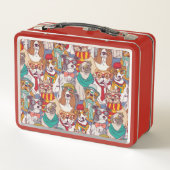 Niedliches Welpen-Mode-Muster Metall Brotdose (Rückseite)