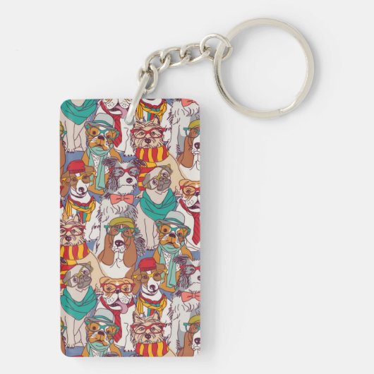 Niedliches Welpen-Mode-Muster Schlüsselanhänger (Rückseite)