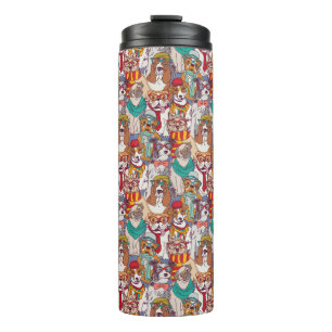 Niedliches Welpen-Mode-Muster Thermosbecher