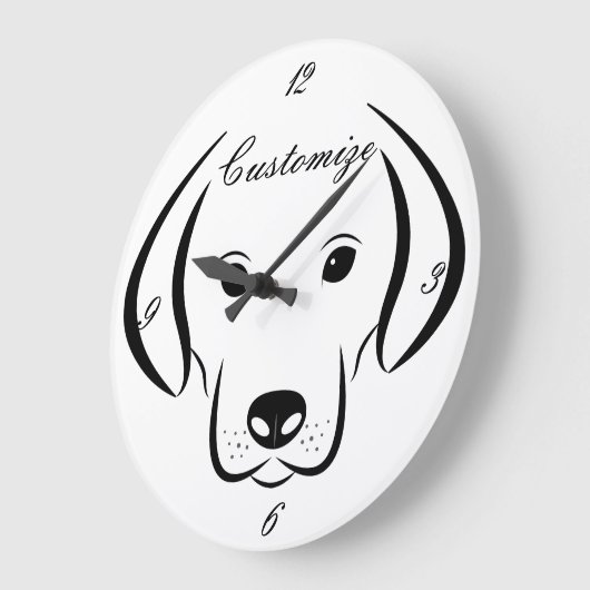 Niedliches Welpenfass Thunder_Cove Große Wanduhr (Winkel)