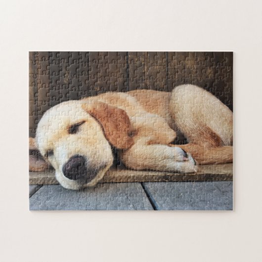 Niedliches Welpengelbes Labrador Puzzle (Horizontal)