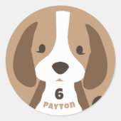 Niedliches Welpenhundealter und Namensgeber für di Runder Aufkleber (Vorderseite)