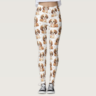 Niedliches Welpenmuster Leggings