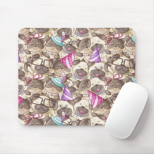 Niedliches Welpenmuster Mousepad (Mit Mouse)