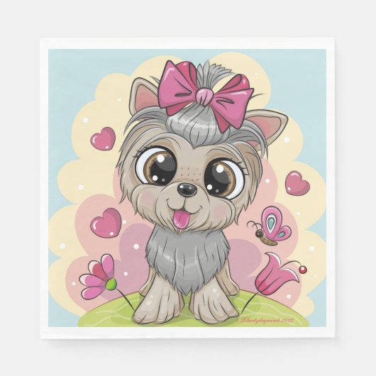 Niedliches WelpenParty Napkins - Set von 50 - Gesc Serviette (Vorderseite)