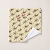 Niedliches Welpenrotes Herz Personalisiert Badhandtuch Set (Waschlappen)