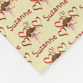 Niedliches Welpenrotes Herz Personalisiert Fleecedecke (Ecke)