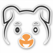 Niedliches Welpenwink Aufkleber (Vorderseite)